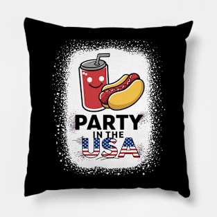 Party In The USA , 4th Of July Themed Soda And Hotdog Pillow