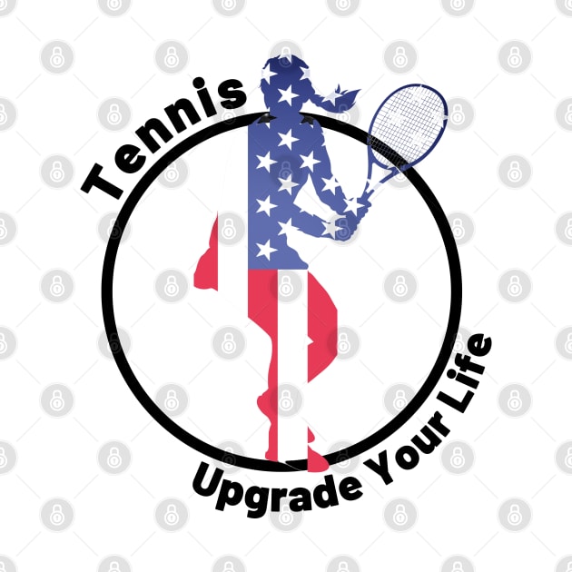 US Open Tennis USA Flag Silhouette by TopTennisMerch