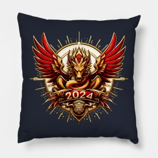 Wooden Gold Red Dragon 2024 No.4 Pillow