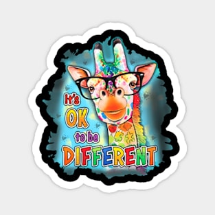 Autism Awareness  To Be Different Cute Giraffe Magnet