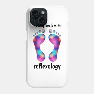 Healing Souls with Reflexology (black text) Phone Case