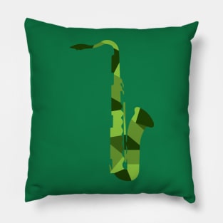 Blues Sax - Abstract green Pillow