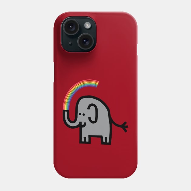 Cute Animals Elephant Spits Rainbow Phone Case by ellenhenryart