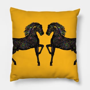 Horse mirror image Pillow