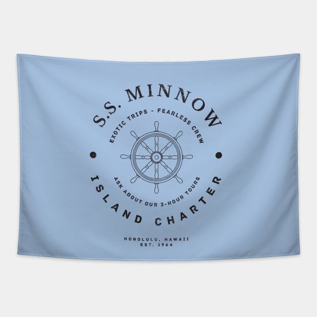S.S. Minnow Island Charter - modern vintage logo Tapestry by BodinStreet