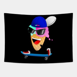 Funny Skater Ice Cream Tapestry