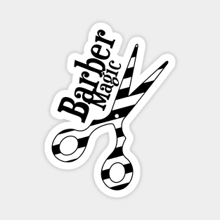 Barber Magic - black and white Magnet