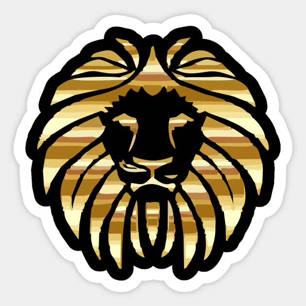 Golden Lion Head Gold Lion Logo Sticker Teepublic Golden Lion Head Gold Lion Logo Sticker Teepublic