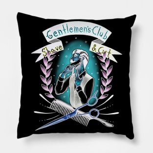 Old School Gentlemen's Club Barber Shop Tattoo Design Pillow