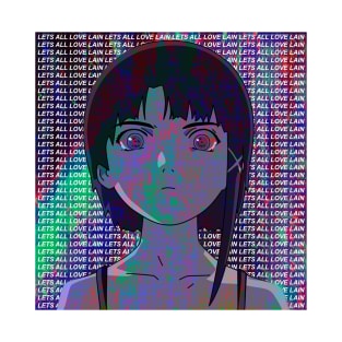 LETS ALL LOVE LAIN 2 SAD JAPANESE ANIME AESTHETIC T-Shirt