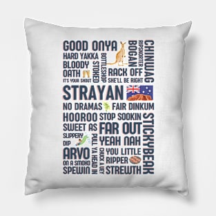 Australian slang - Strayan - Fair dinkum - Aussie sayings Pillow