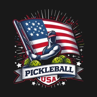 American Flag Pickleball USA Patriot T-Shirt