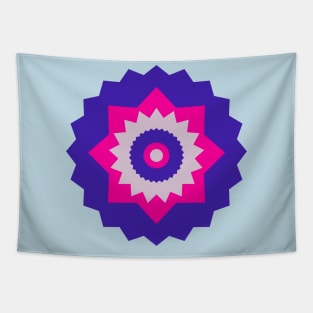 Boho Abstract Bright Pink and Blue Flower Tapestry