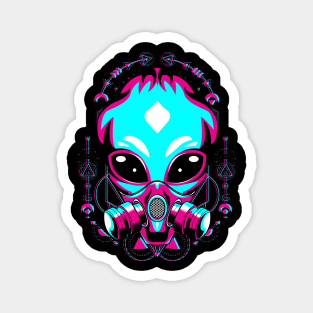 alien mask glitch Magnet