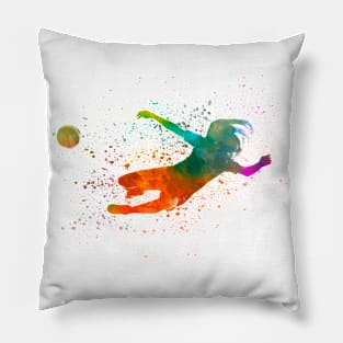 Woman footballer in watercolor Pillow