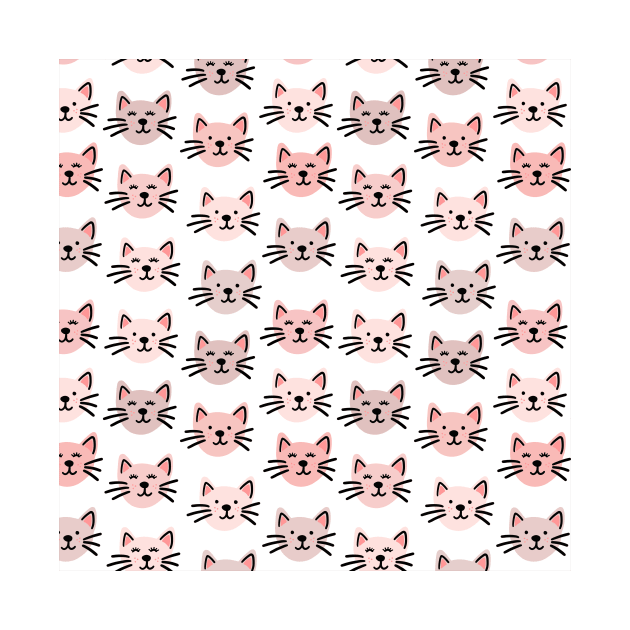 Cute illustrated cat pattern by bigmomentsdesign