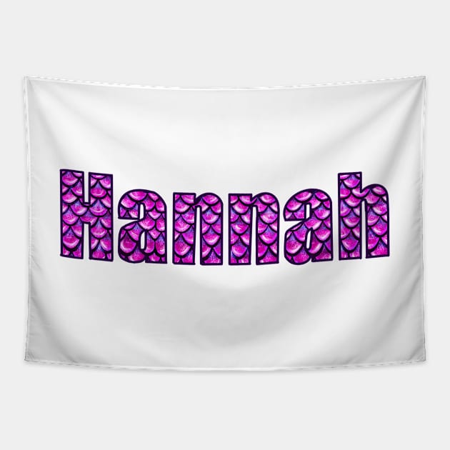 Top 10 best personalised gifts 2022  - Hannah - name with mermaid scale pattern - custom name Tapestry by Artonmytee