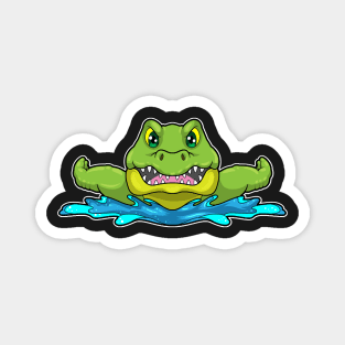 Crocodile at Swimming in Water Magnet