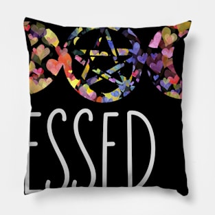 Blessed Be Triple Moon Pentacle Pillow