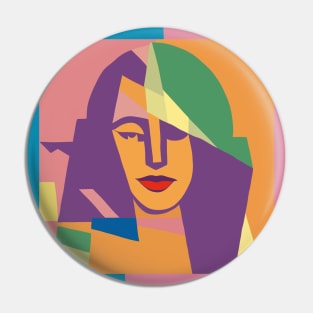 Jennie - Cubism Portrait with Border Pin