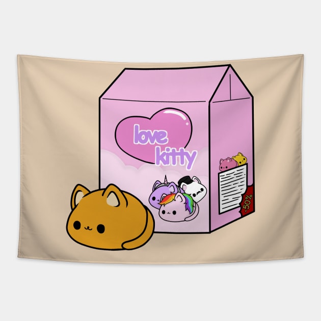 love kitty-orange cat doll Tapestry by LillyTheChibi
