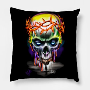 Crown Of Thorns Skull Pillow