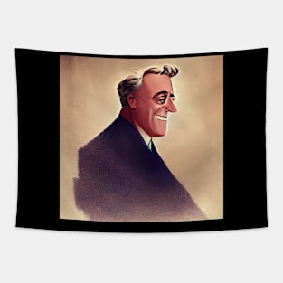 Franklin Roosevelt Portrait | Cartoon style Tapestry