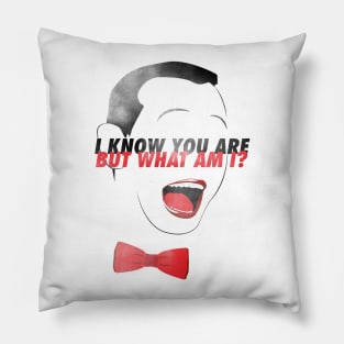 I KNOW YOU ARE BUT WHAT AM I? Pillow