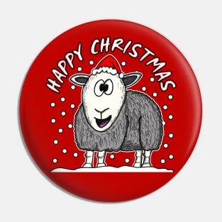 Christmas The Lake District Herdwick Sheep Cumbria Funny Pin