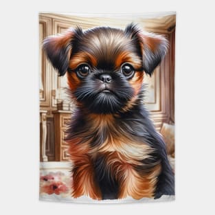 Watercolor Brussels Griffon Puppies - Cute Puppy Tapestry