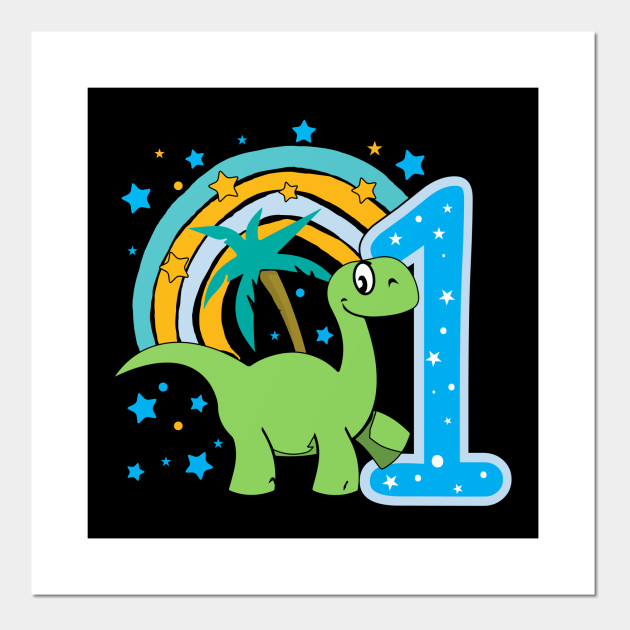First 1 Birthday Toddler Boy Son Nephew Dinosaur Cute Sweet One