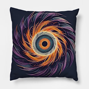 Psychedelic looking abstract illustration spirograph swirls Pillow