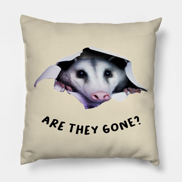 Possum Hiding Pillow by Purplelism