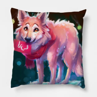 Cute Alpha Wolf Drawing Pillow