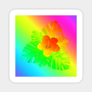 Tropical Rainbow Flowers Magnet