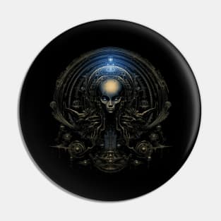 Humanesque Extraterrestrial Giger Style Pin