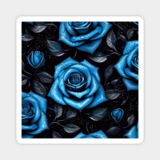 Blue roses pattern Magnet