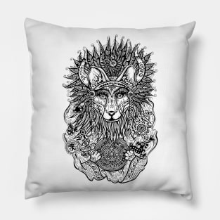 Indian Fox Holding Mayan Calendar, Funny Cute Fox Lover Gift T-Shirt Pillow