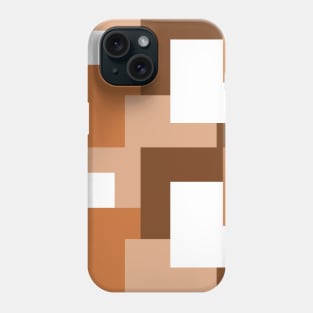 Brown abstract squares tiles pattern Phone Case