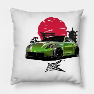 nismo 350z pearl fluorascent green Pillow