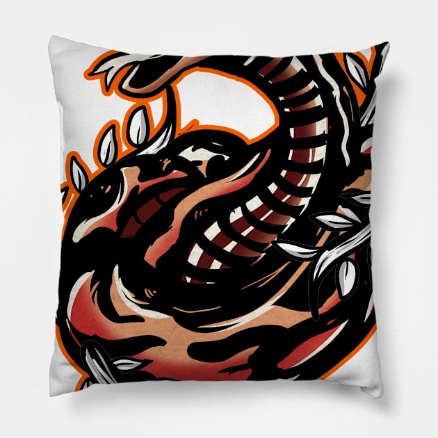 Snake head retro Pillow by khamidfarhan182