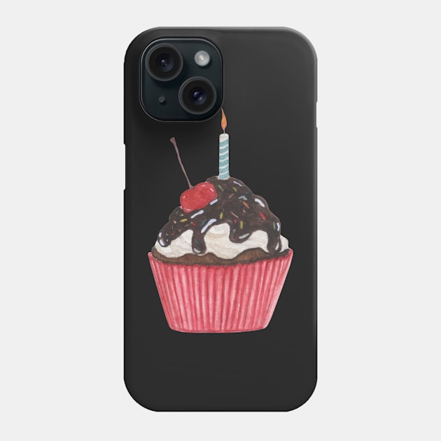 Birthday cupcake Phone Case by GinaaArts