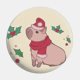 Christmas Capybara [Colour] Pin