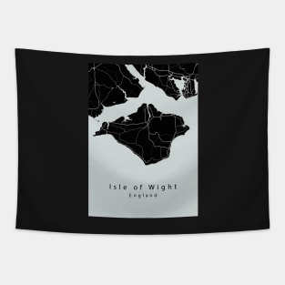 Isle of Wight England Island Map dark Tapestry