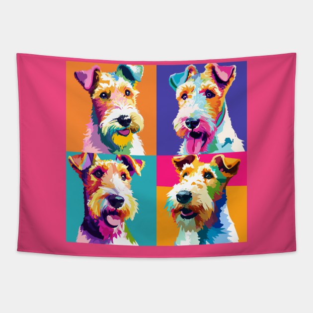 Wire Fox Terrier Pop Art - Dog Lover Gifts Tapestry by PawPopArt