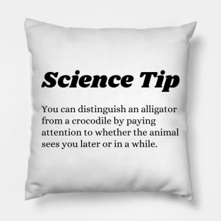 Crocodile Alligator Funny Science tip Pillow