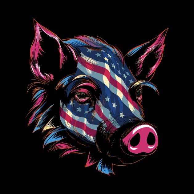 Patriotic Wild Boar by JH Mart