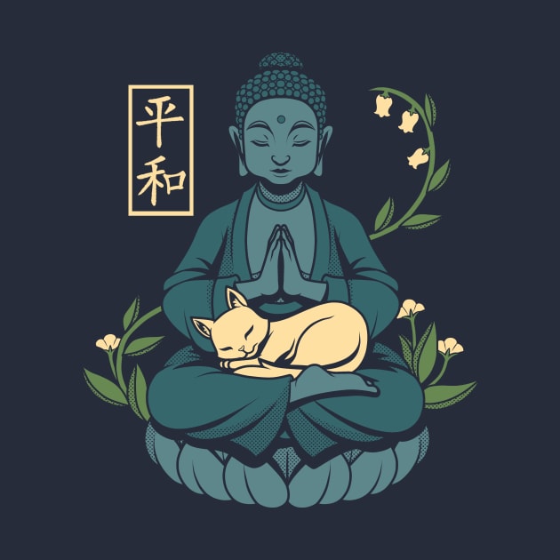 Cat Meditation Buddhism Buddha  by Tobe Fonseca by Tobe_Fonseca