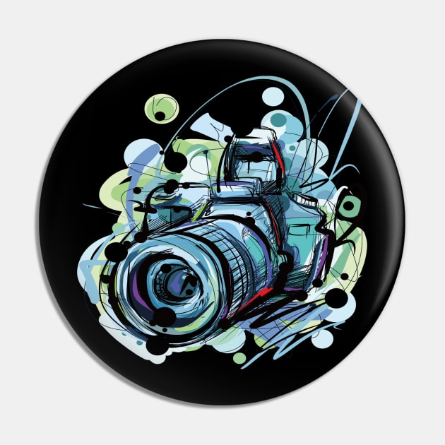 Camera Draw T-Shirt Pin by ACMDesign