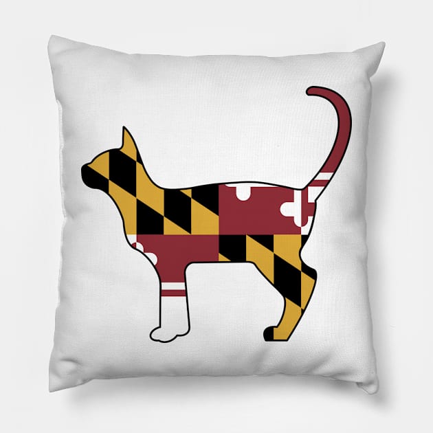 State of Maryland Flag for Cat Lovers Pillow by Gsallicat